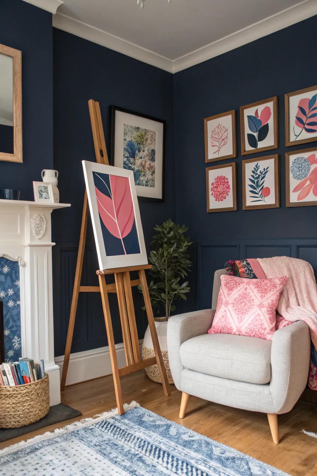 Art brings the sapphire and rose aesthetic to life on your walls.