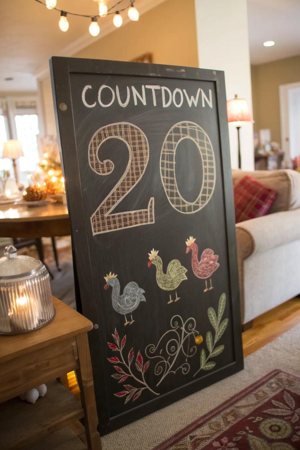 A whimsical countdown to Thanksgiving that amplifies the season's zeal.