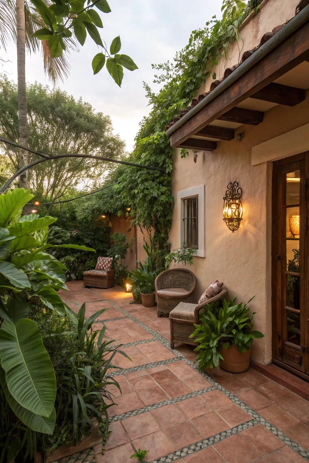 Earthy tones create a harmonious integration with nature.