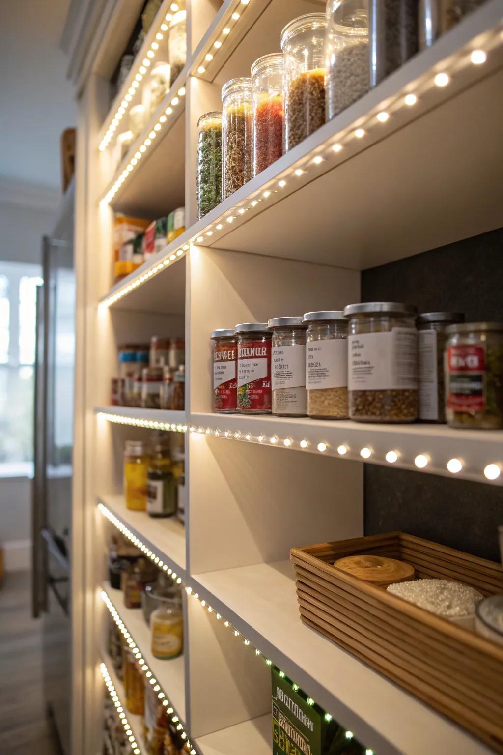 LED strips give understated yet effective lighting.