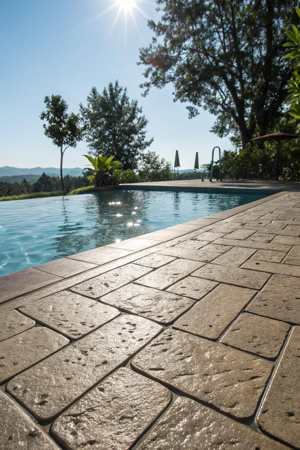 Non-slip pavers ensure safety while maintaining a stylish look.