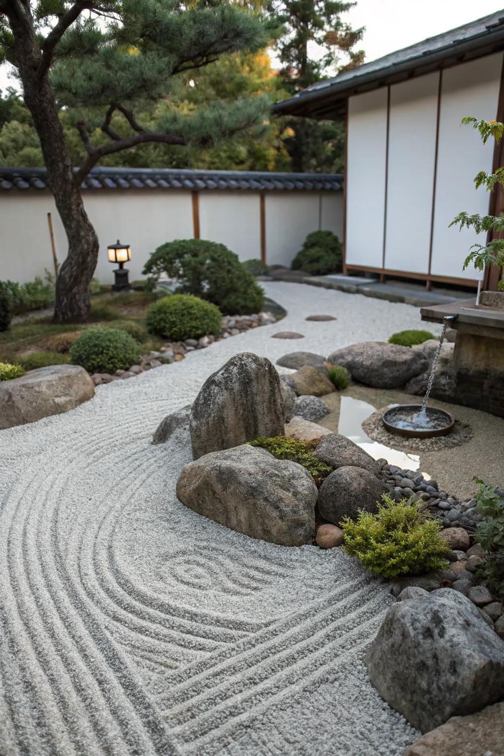 Find serenity in your stone Zen garden.