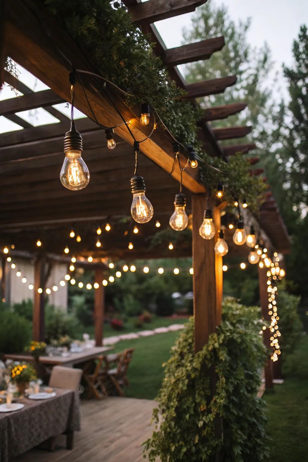 Inject a vintage feel through the captivating glow of Edison bulbs.