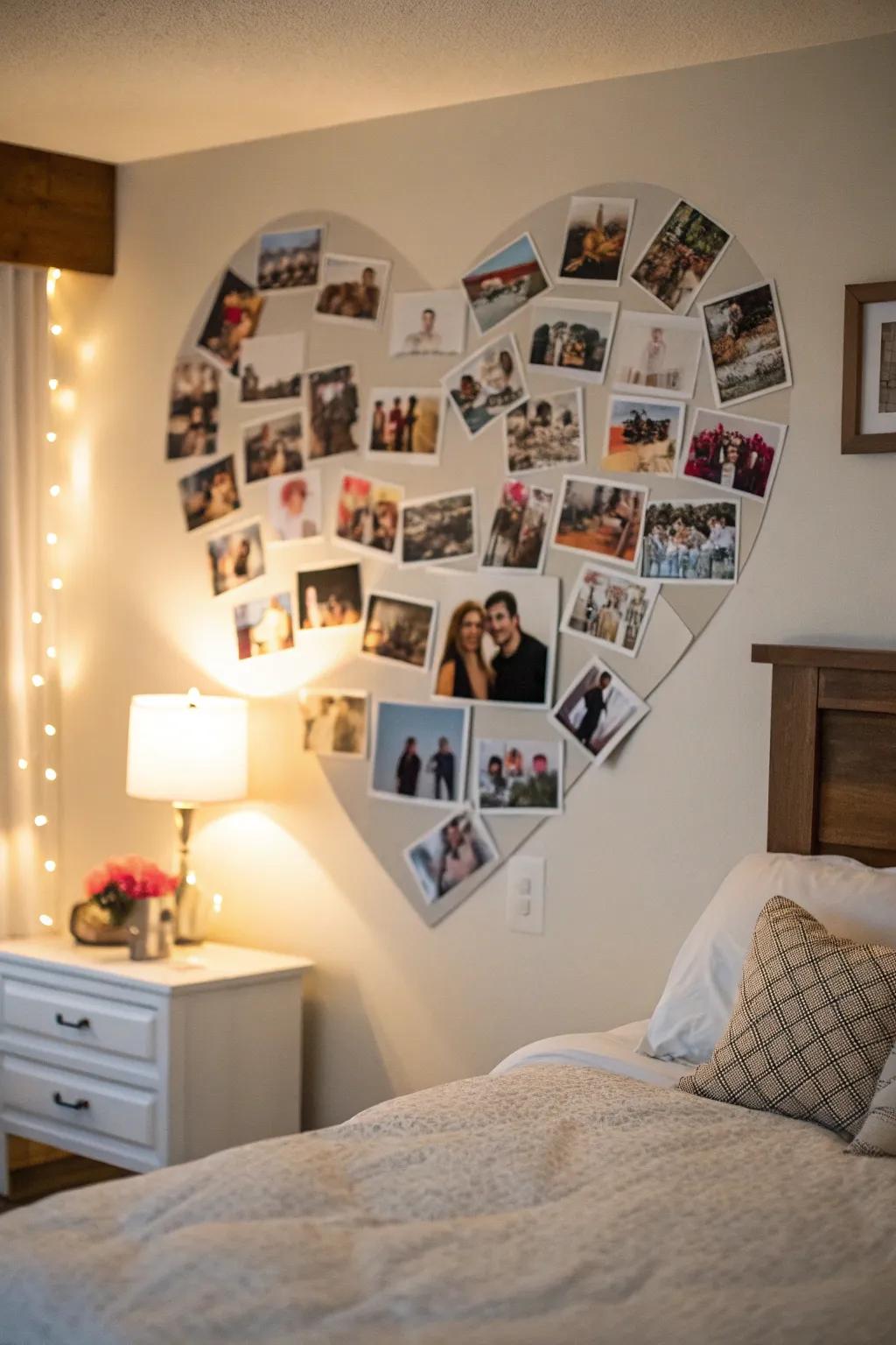 Express your love with a heart-shaped photo collage.