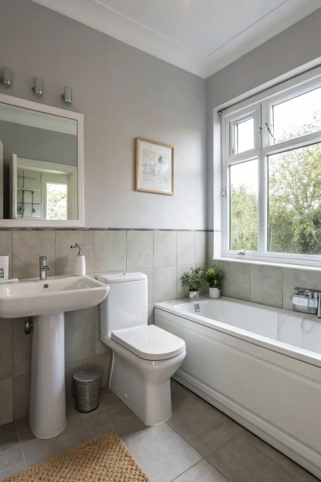 Minimalism encourages peace and mindfulness in bathrooms.
