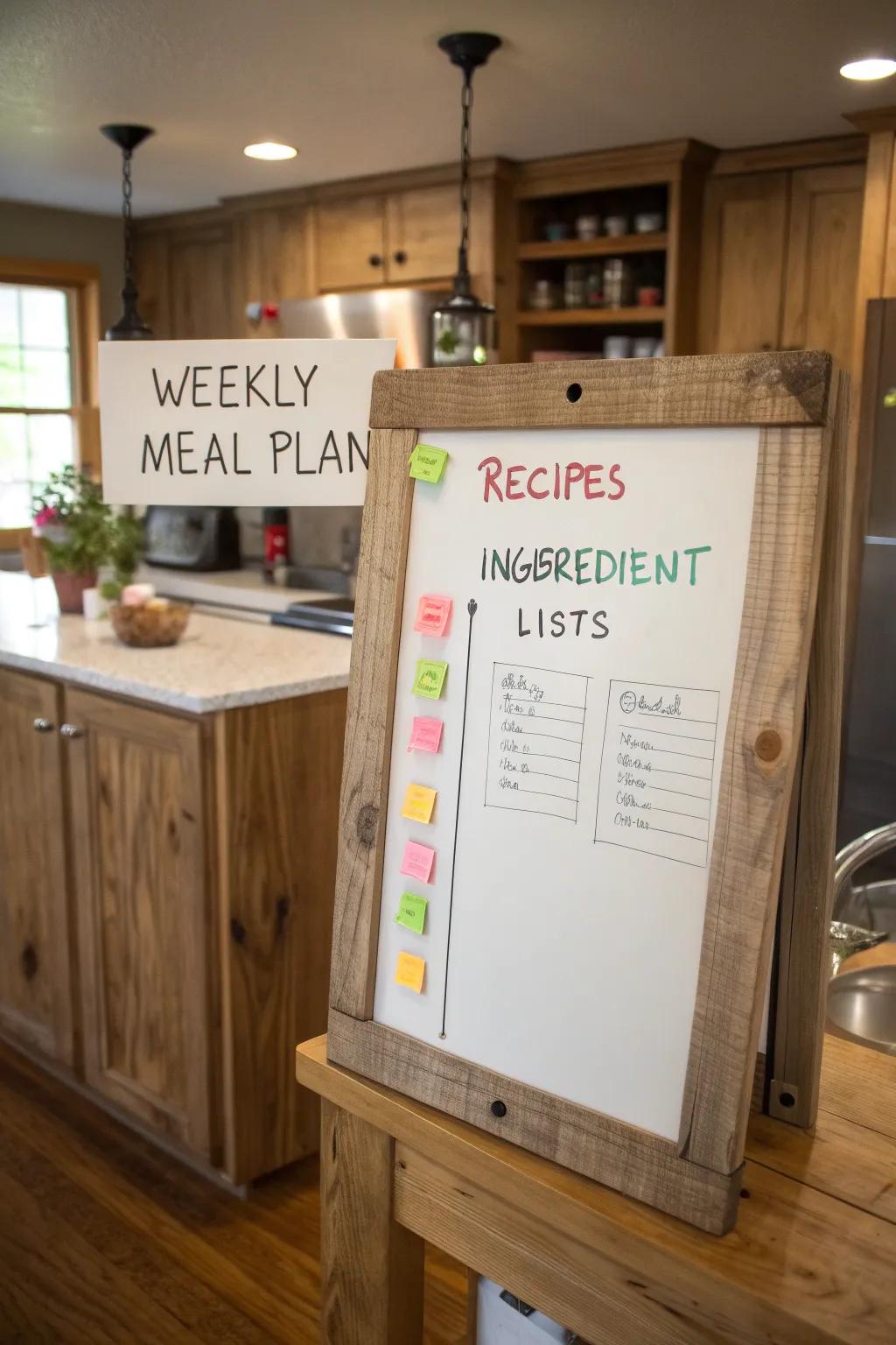 Make meal preparation easier with a kitchen-based whiteboard.