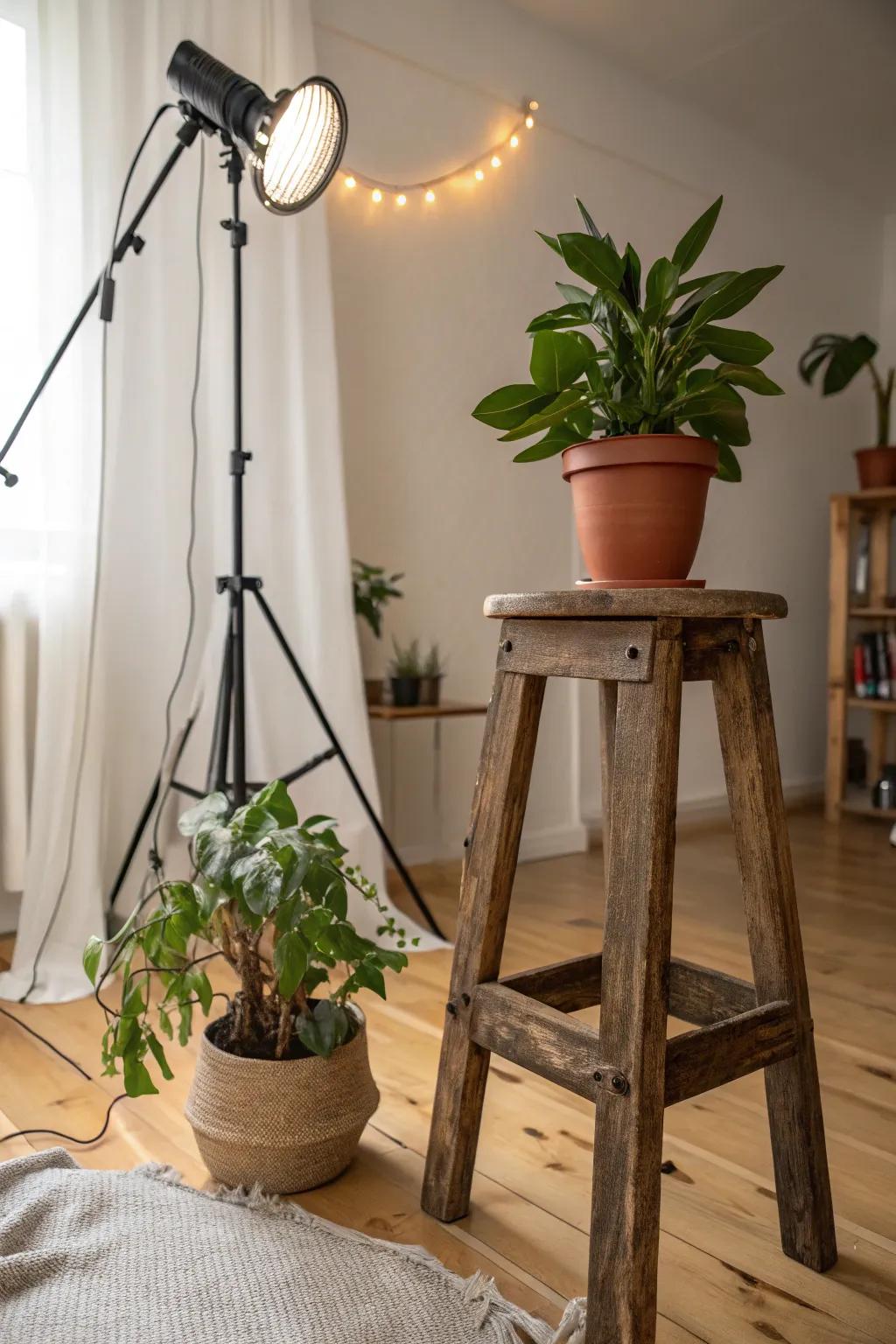 Parade your inventiveness with a DIY plant stand.