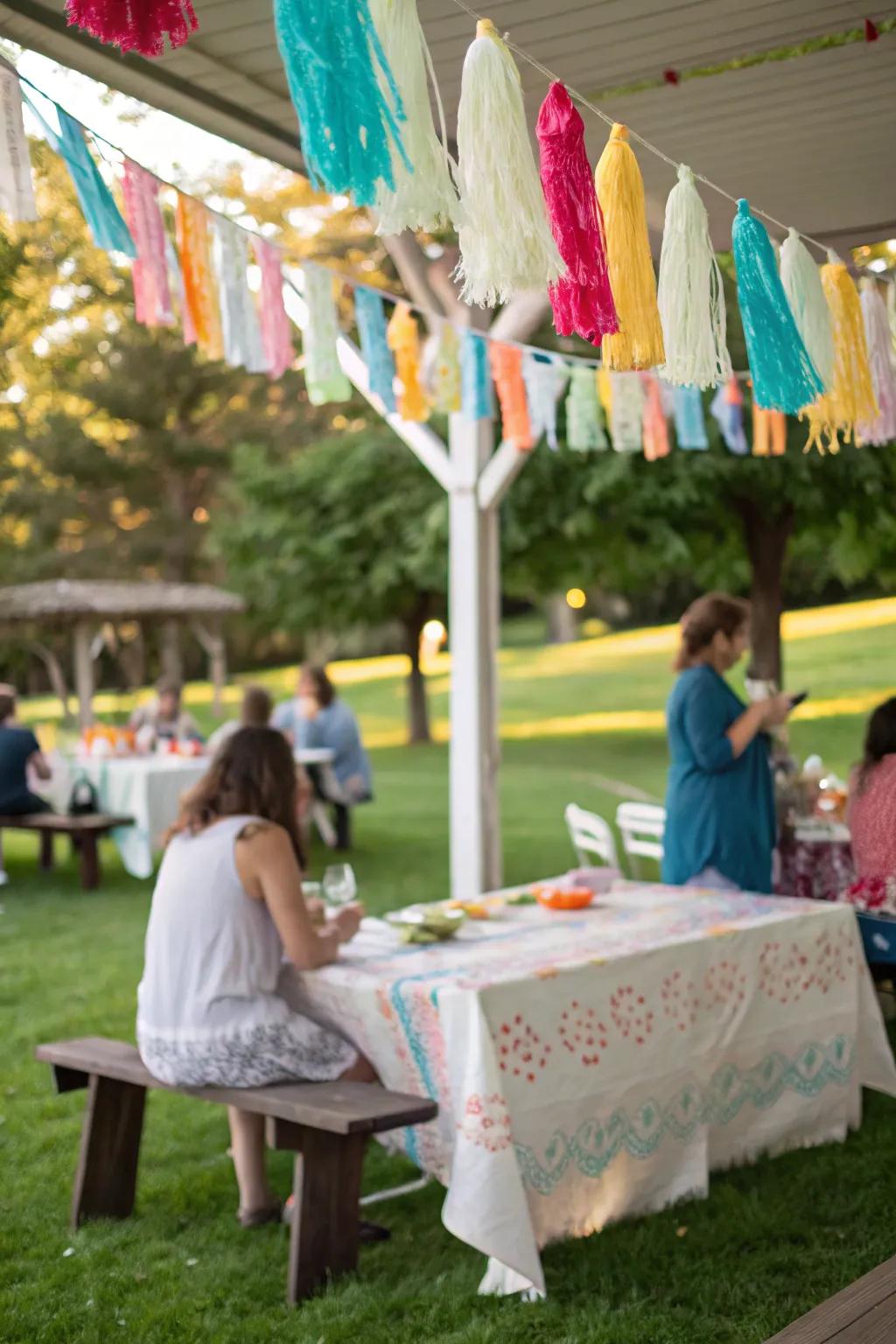 Cultivate a celebratory atmosphere using tassel chains.