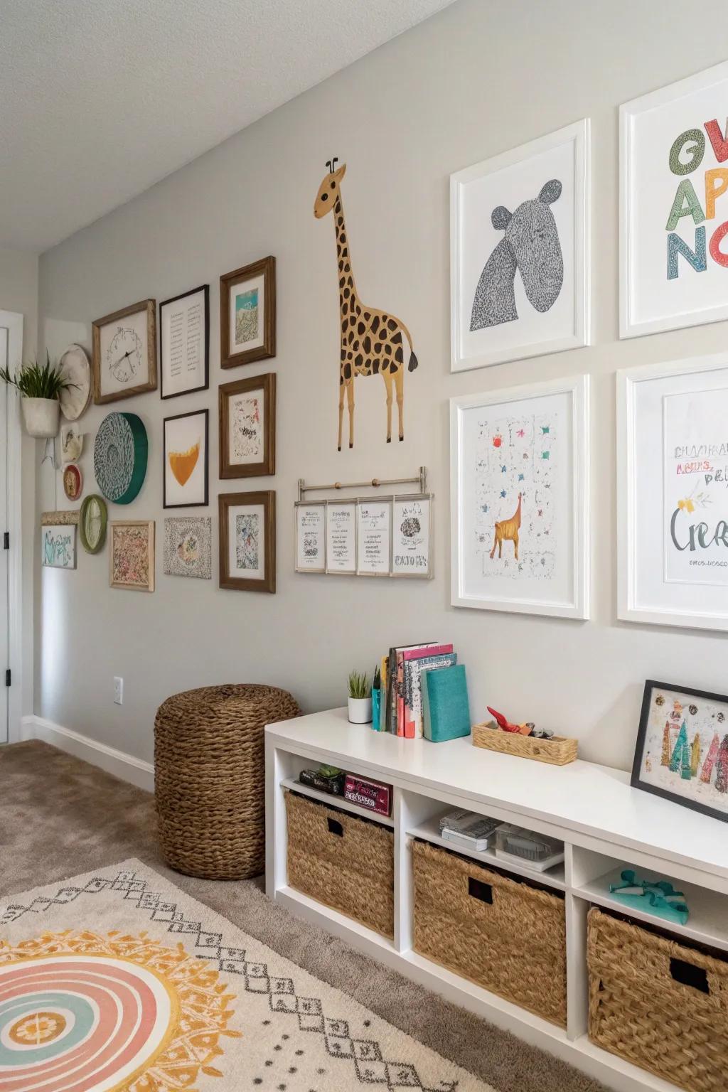 A fusion of playful and professional decor.