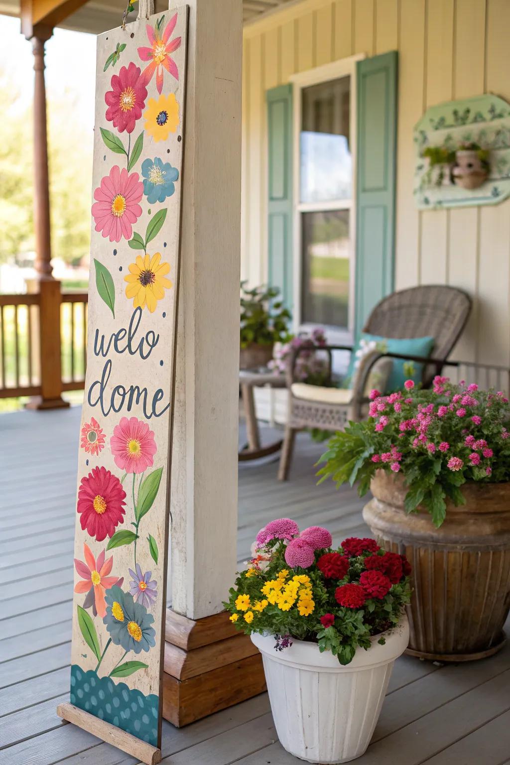 A floral-accented board that adds a burst of color.