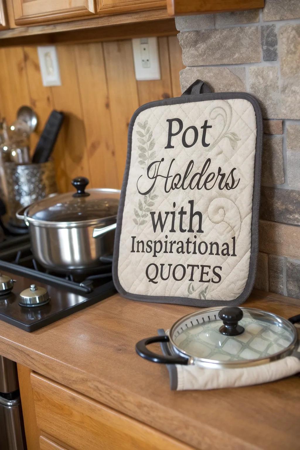 Inspirational text featured on oven protectors can inject a positive atmosphere into your culinary space.