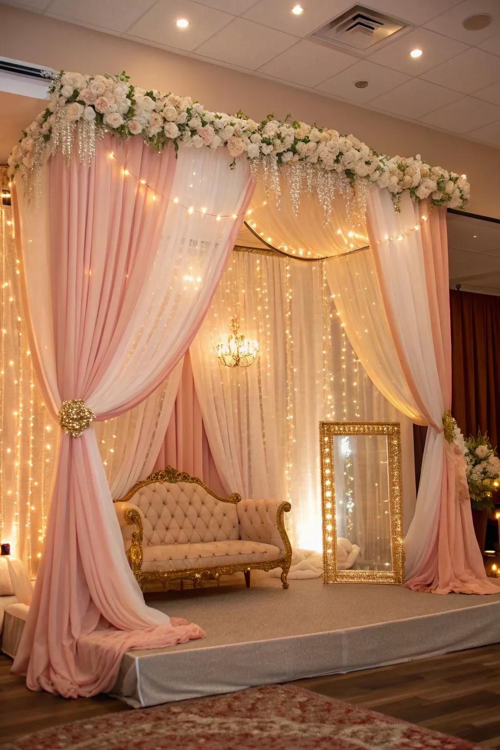 Soft fabrics create a luxurious ambiance that captures the wonder of prom night. ✨ #ElegantDecor #PromDream