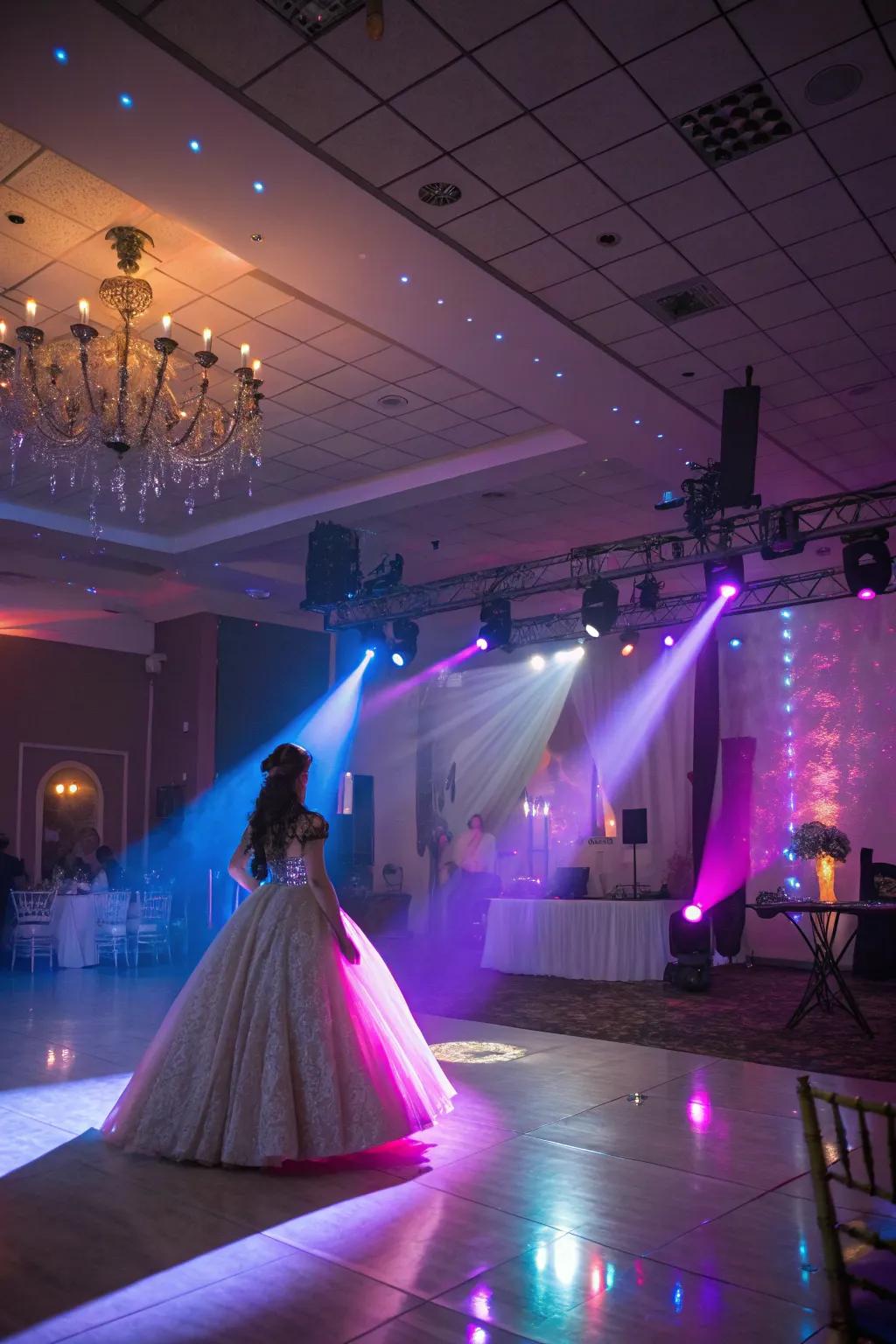 Illumination effects transform the venue's atmosphere.