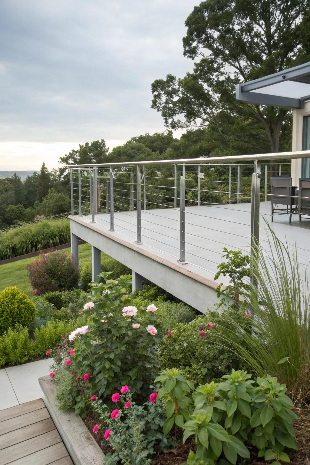 Elevate your deck's aesthetic with chic, sophisticated railings.