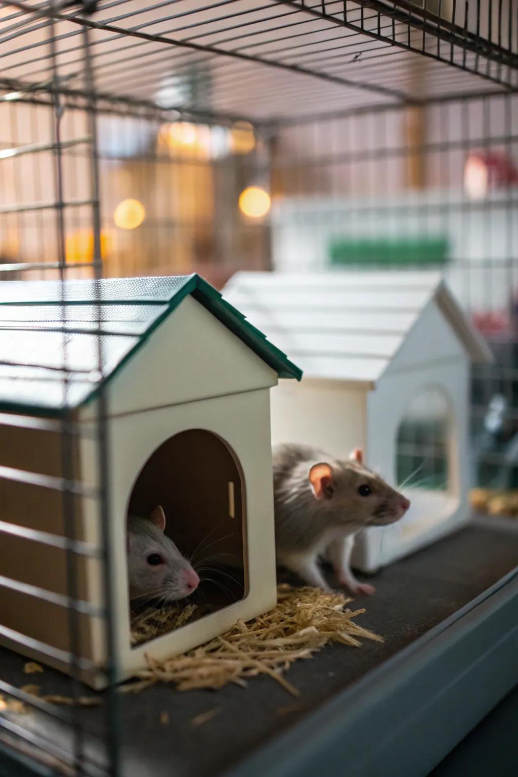 Delightful shelters where rats can enjoy their own private downtime.