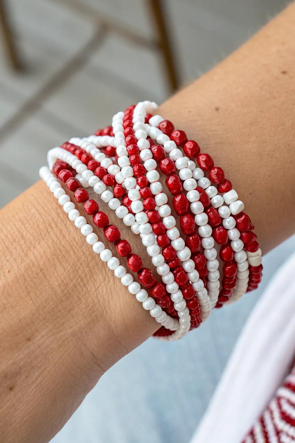 Adaptable scarlet and ivory swathe accessories for any event.