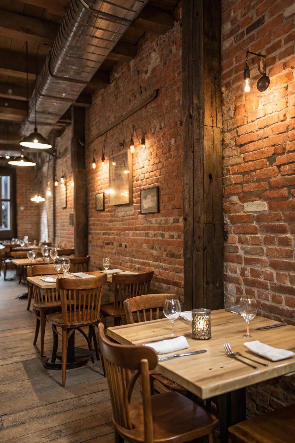 Modern and natural components add warmth and character to eatery insides.