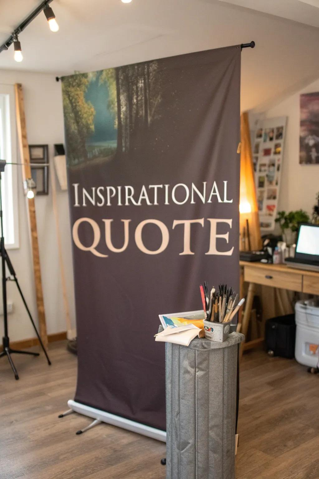 Fill your area with good vibes through a display featuring inspirational words.