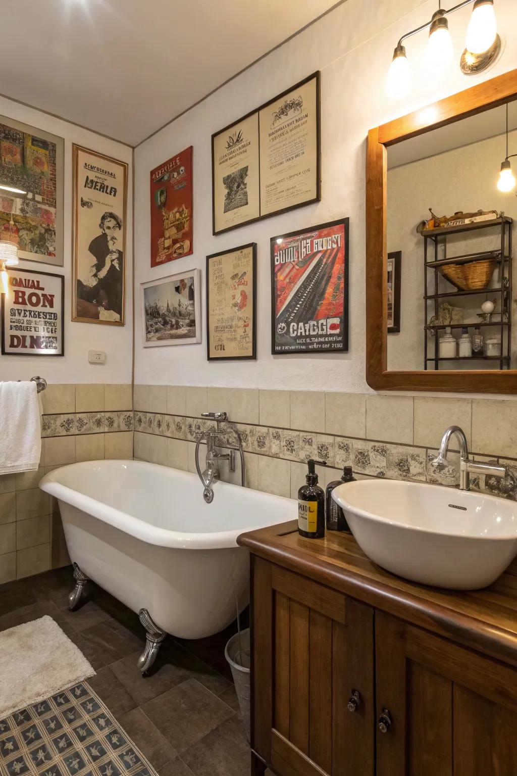 Mid-century fittings inject a singular, chic edge into your lavatory.