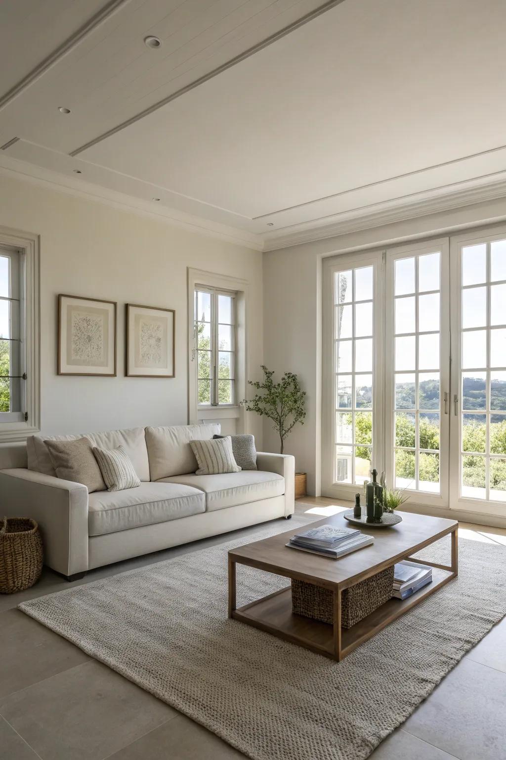 A minimalist living area featuring clean lines and simplicity.