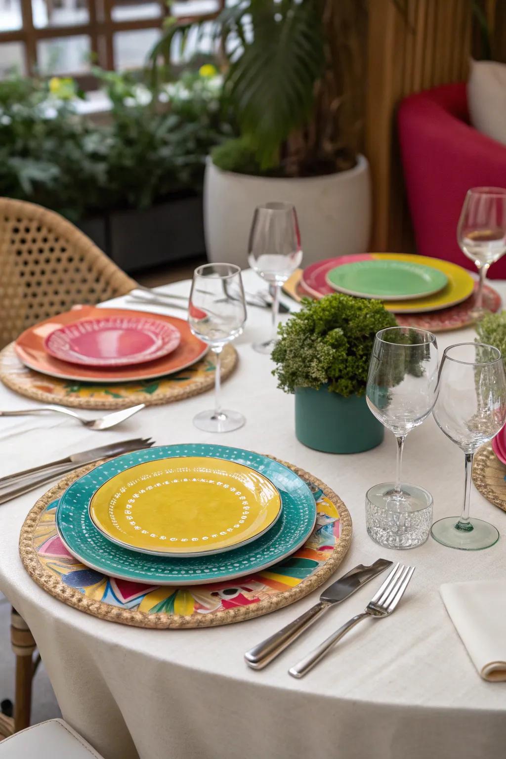 Presentation dishes add hue and function.