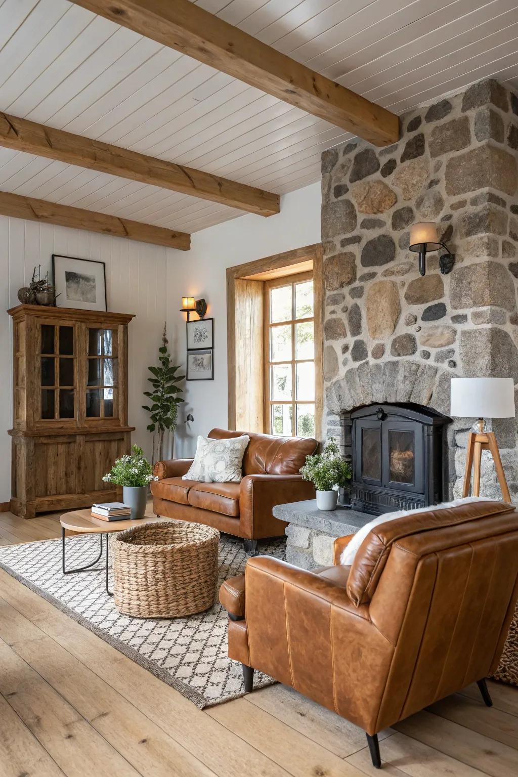 Natural elements offer warmth and texture for this Scandinavian space.