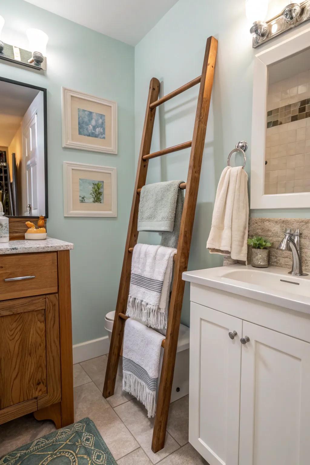 Ladder racks are both stylish and space-saving.