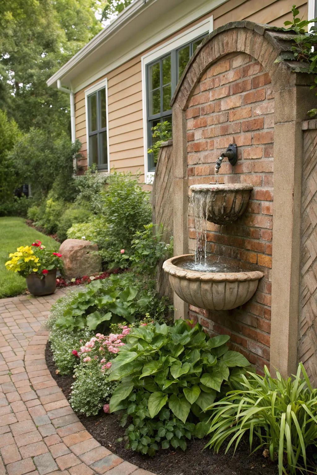 Wall-secured water features optimize space effectively.