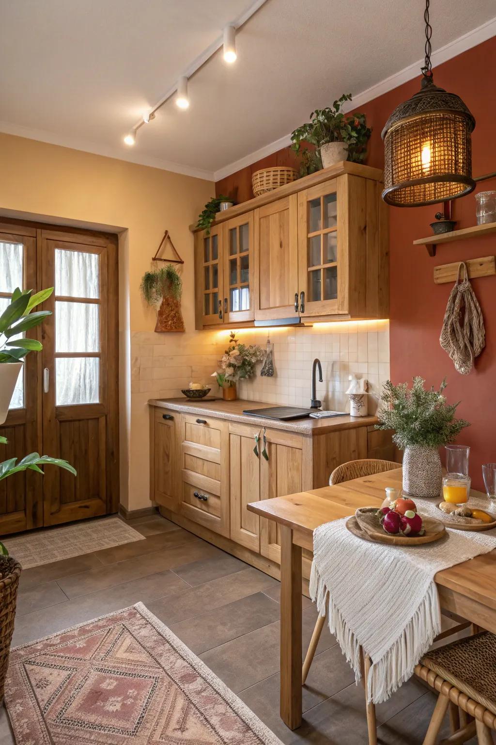 Natural wood tones bring warmth to any paint scheme.