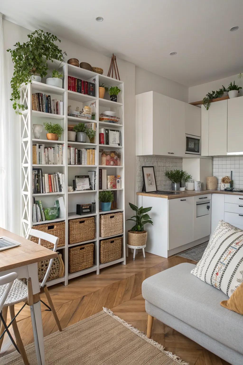 Clever organizing systems use limited space wisely.