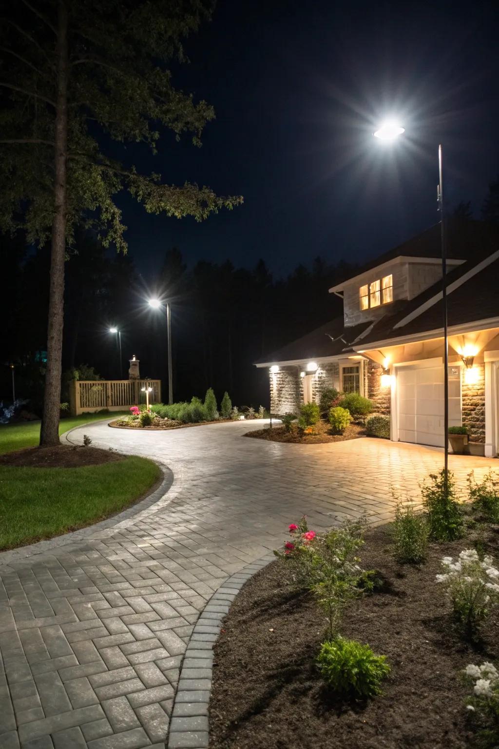 Soffit projectors provide both security and flair for a well-lit entrance.