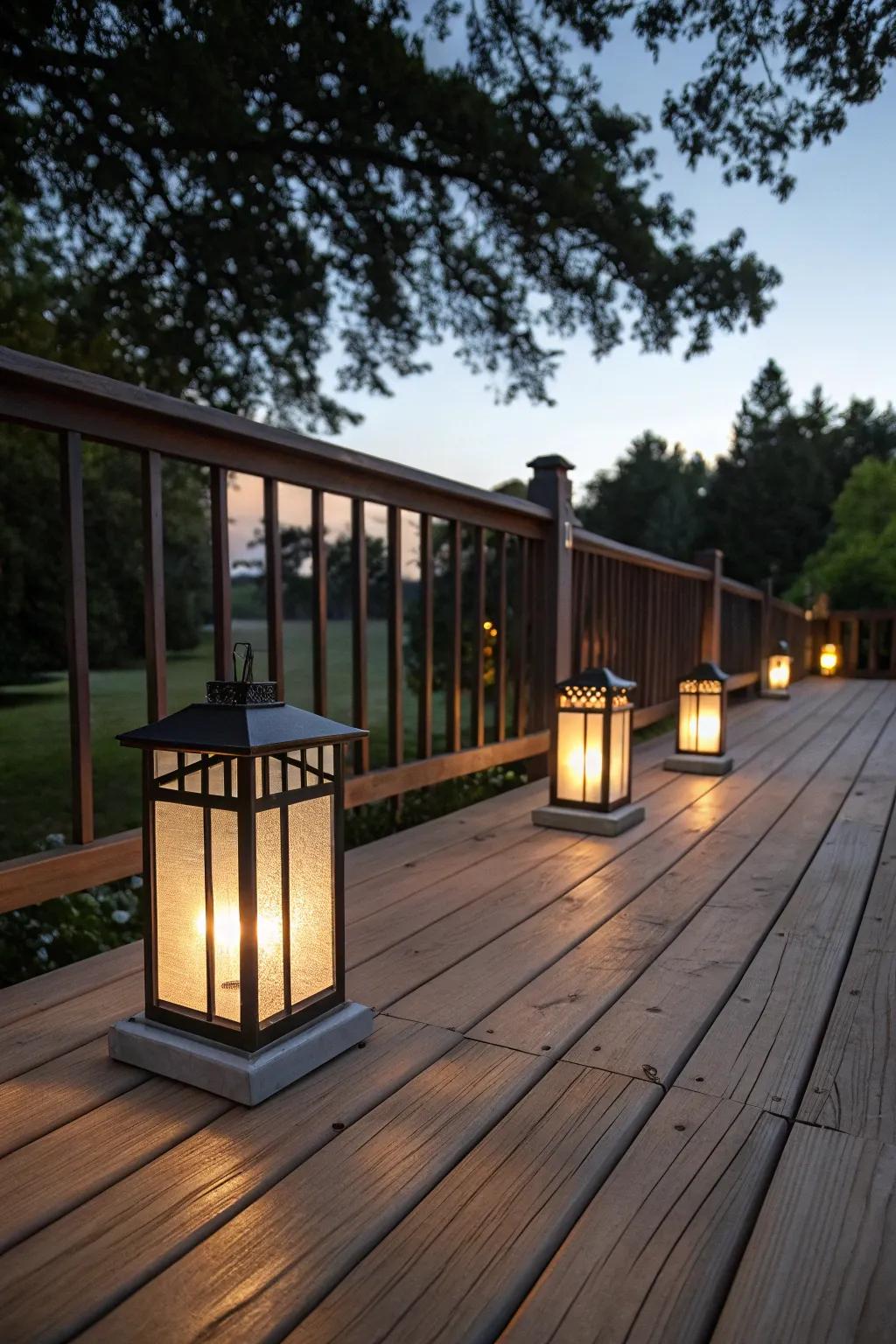 Sunlight lanterns enrich the comfortable environment of your deck.