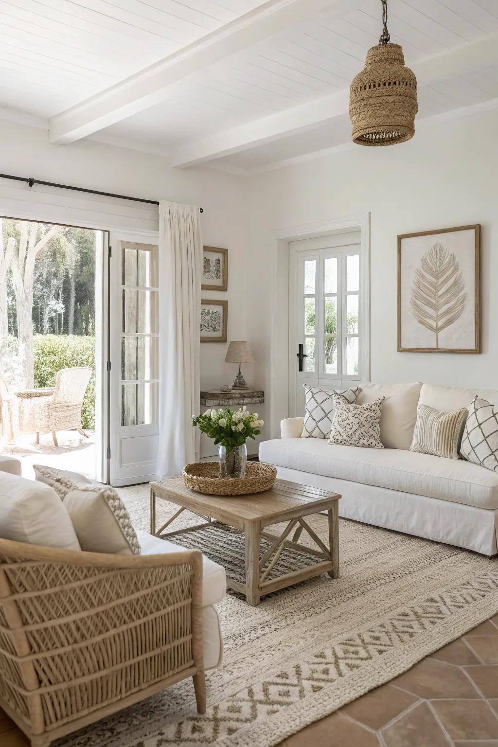 A composed and subtle Southern room underscoring its decor.