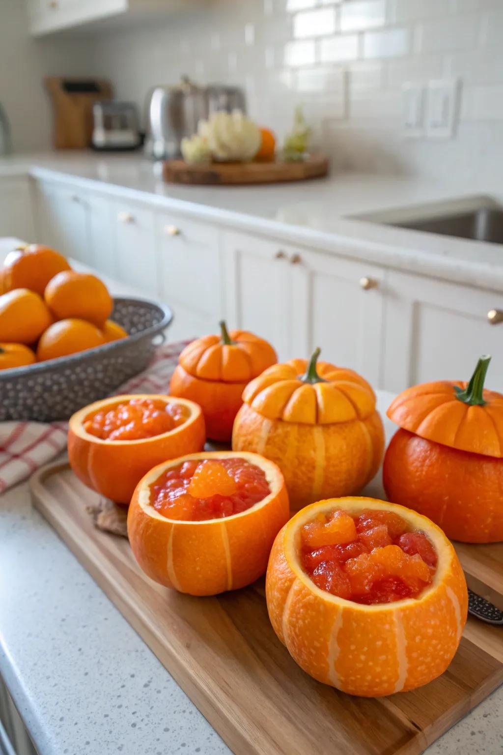 Gourd citrus gels injecting a citric alteration into Halloween.