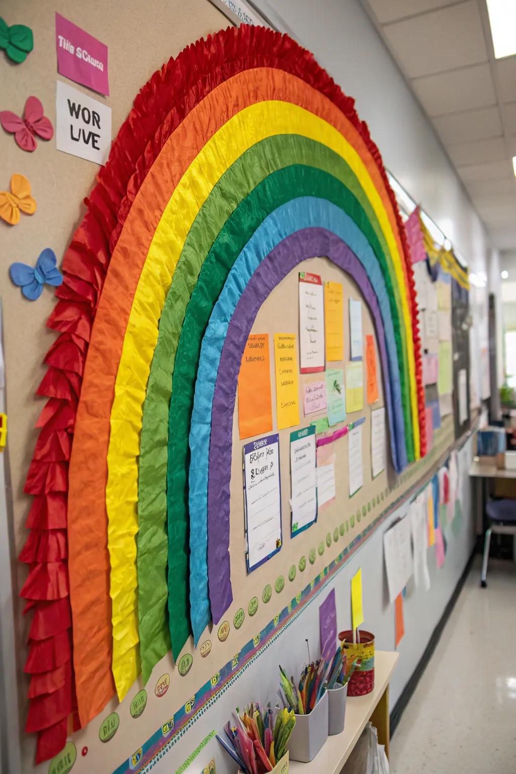 A vibrant spectrum infusing hope and color into the notice board.