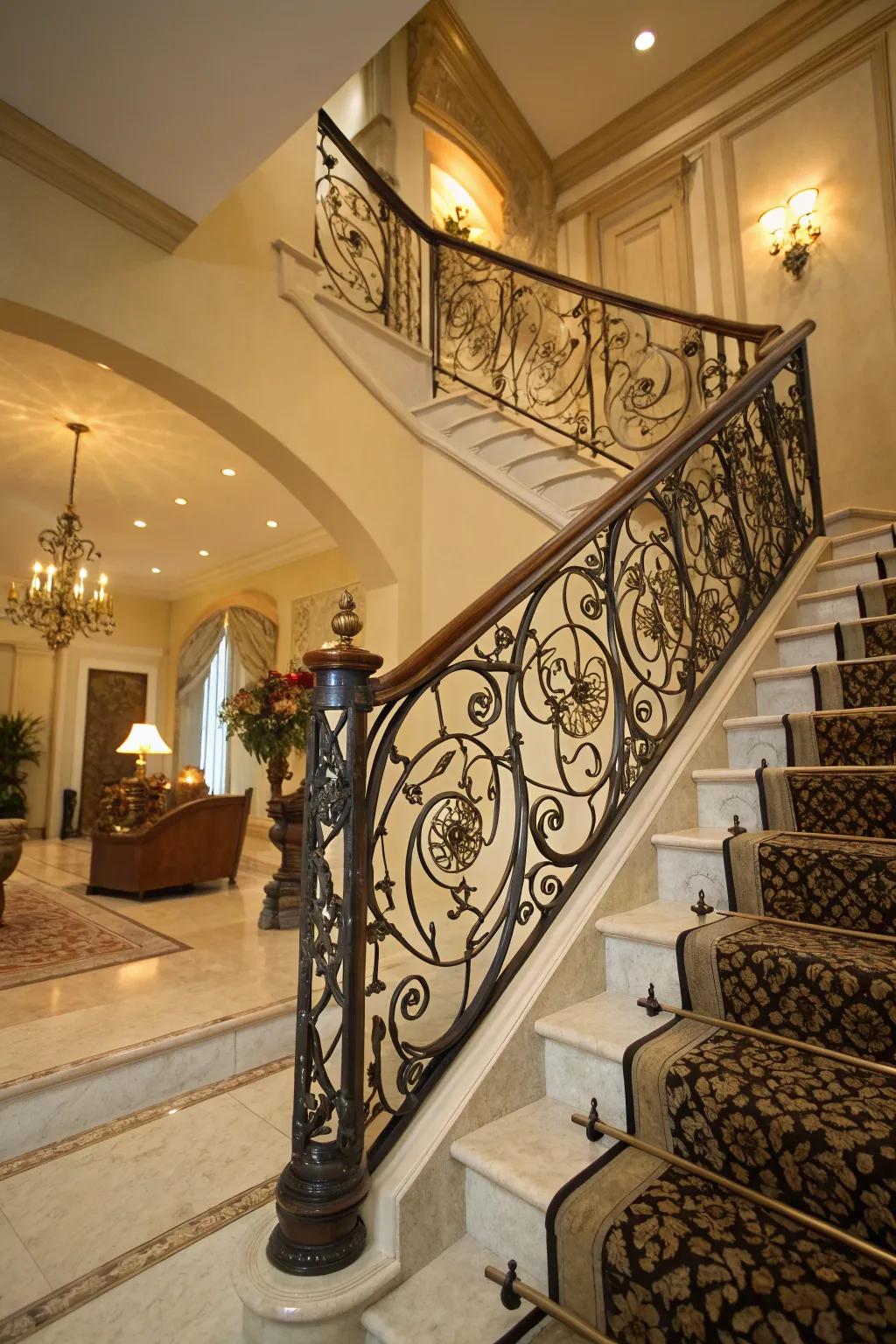 Creative components can change a railing into a stunning centerpiece.