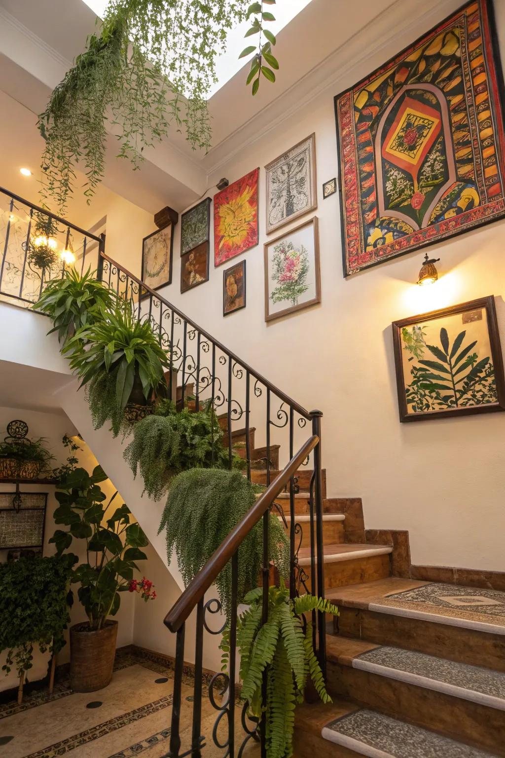 Ornamental details can contribute to a more inviting staircase atmosphere.