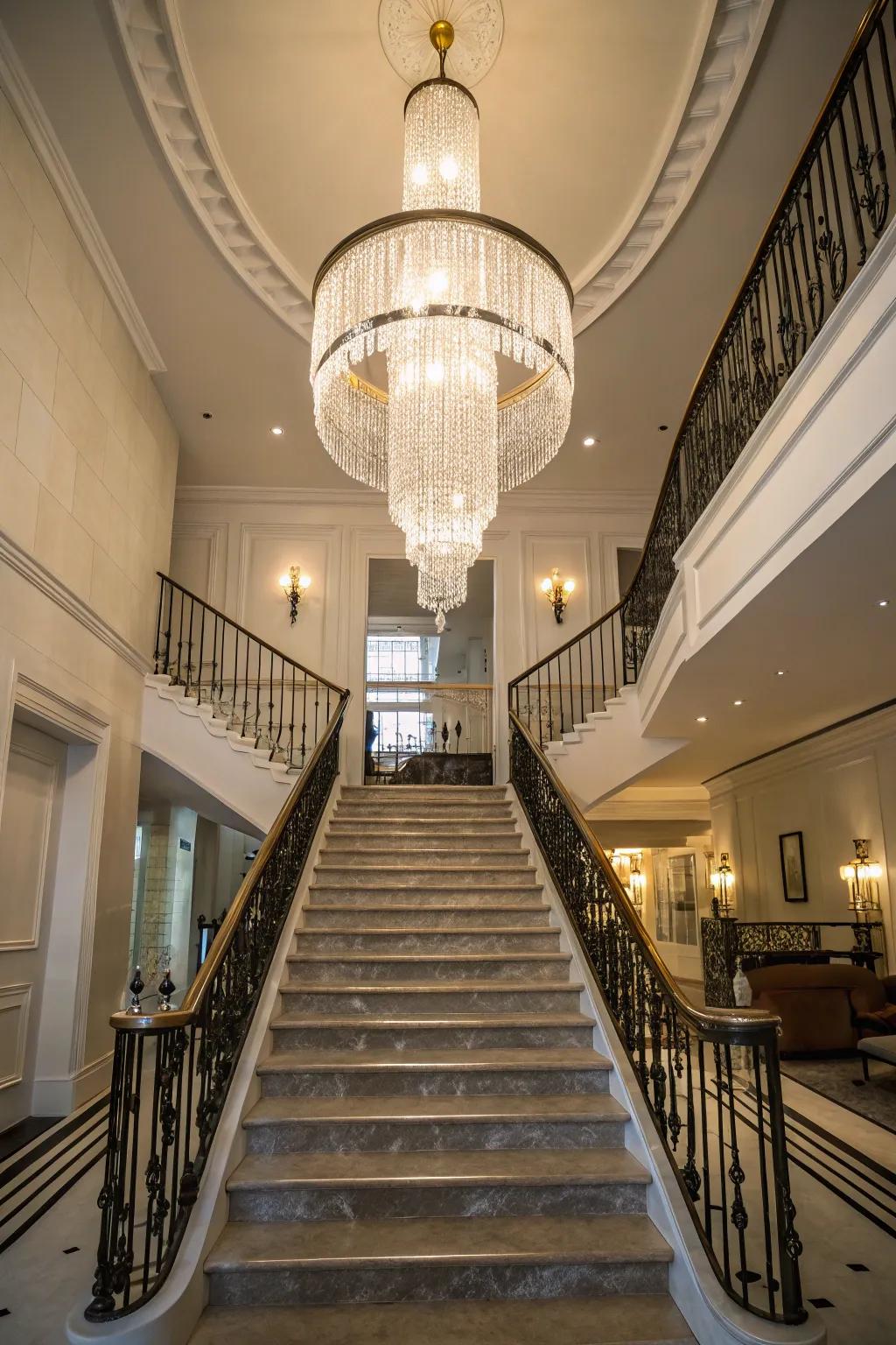 Accentuate your stairs using striking luminaires.