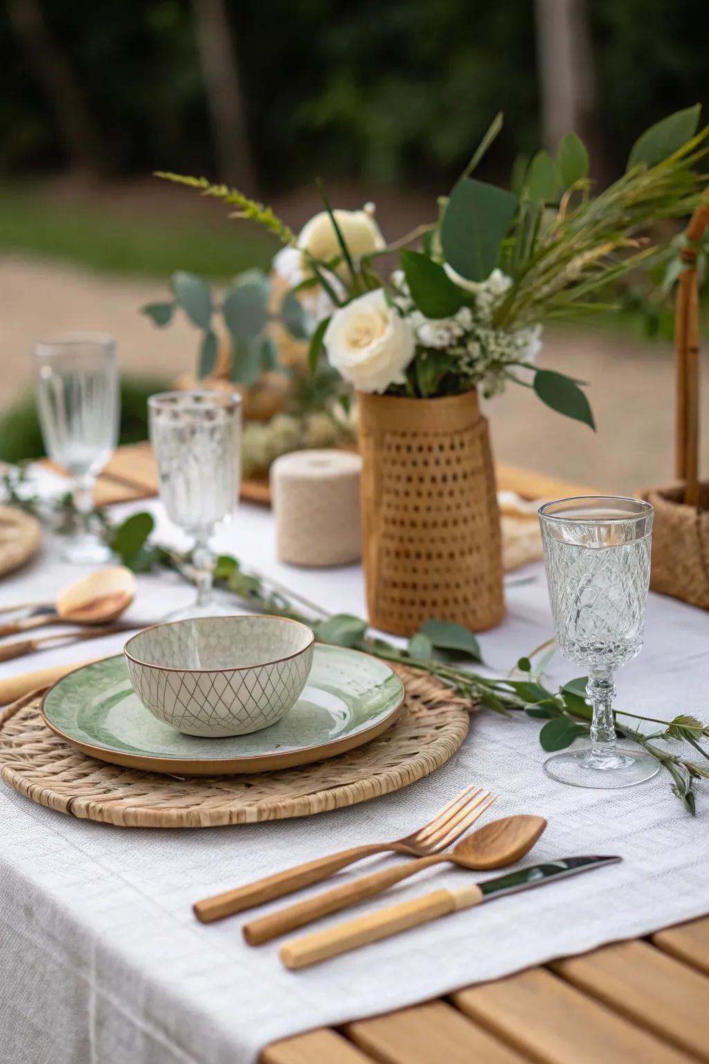 An eco-conscious table arrangement for aware entertaining.