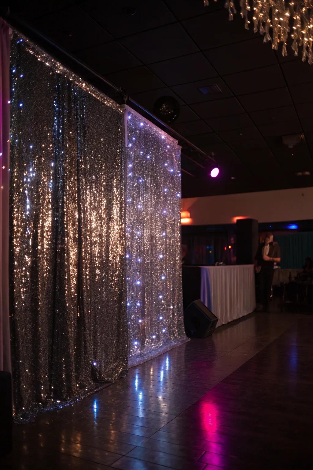 A glittering sequin backdrop that wonderfully captures light.