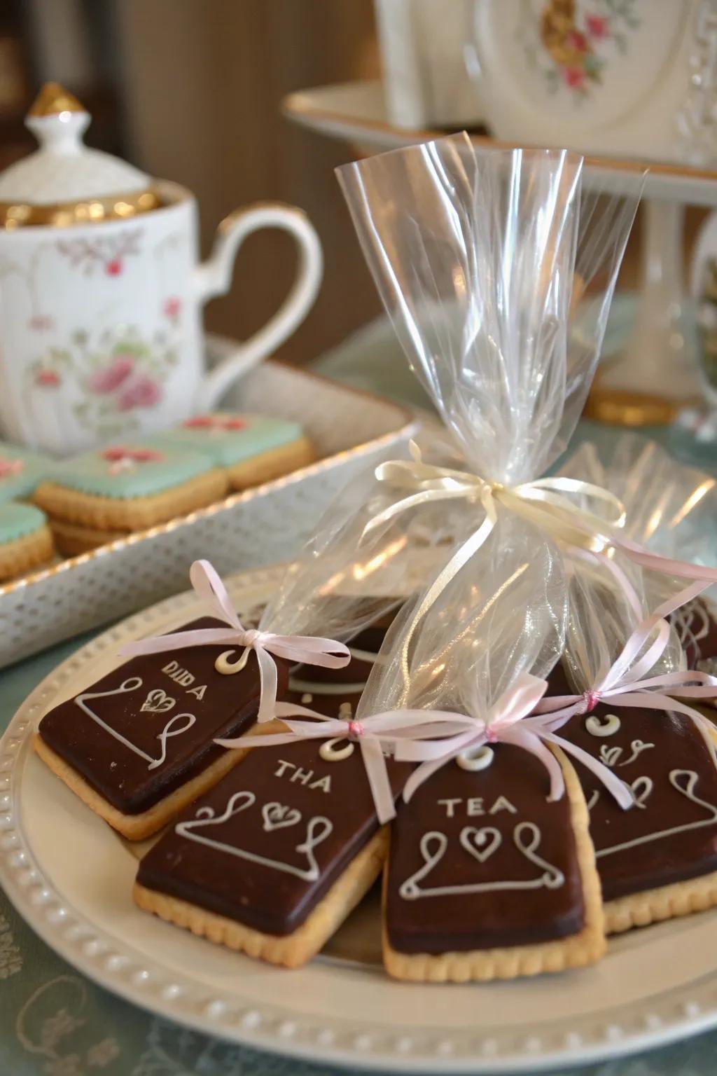 Tea sachet-shaped pastries are a delightful and delicious treat.