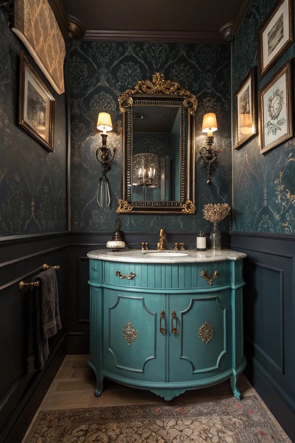 Spotlight your vanity with a classic cerulean piece.