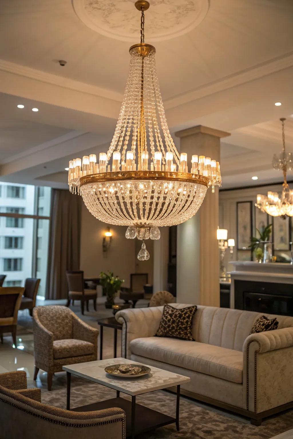 A chandelier exemplifying the spirit of flexible design.