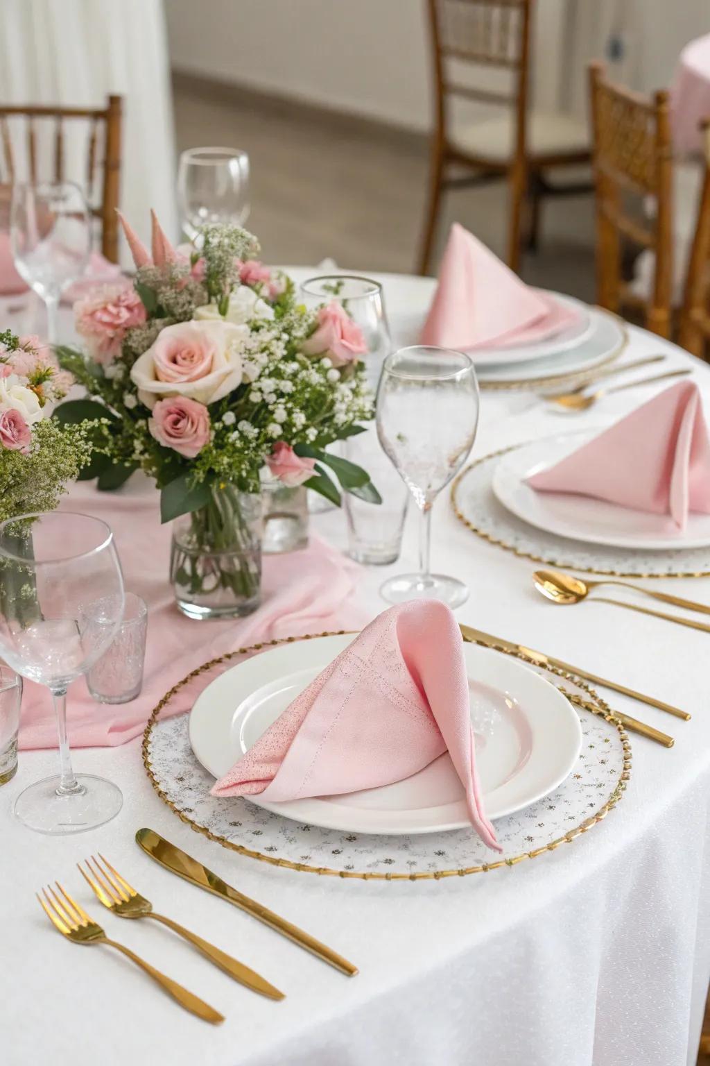 Elegant linens create the perfect stage for a romantic meal.