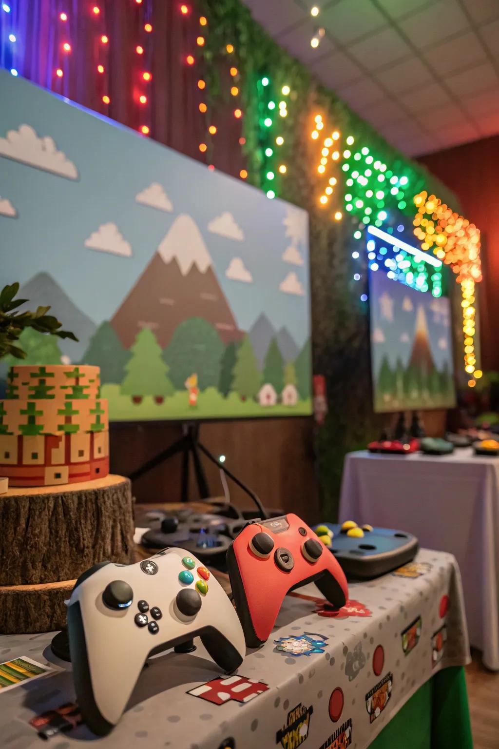 A gaming backdrop sets the scene for epic snapshots and fun memories.