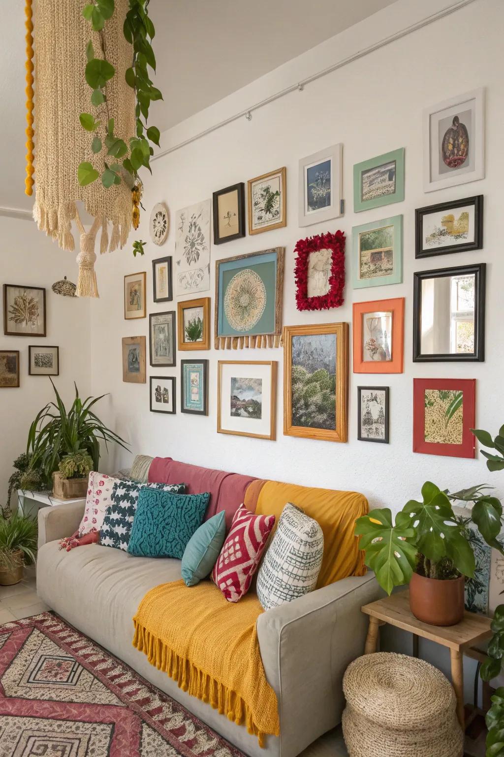 An assorted array of frames creating visual intrigue.