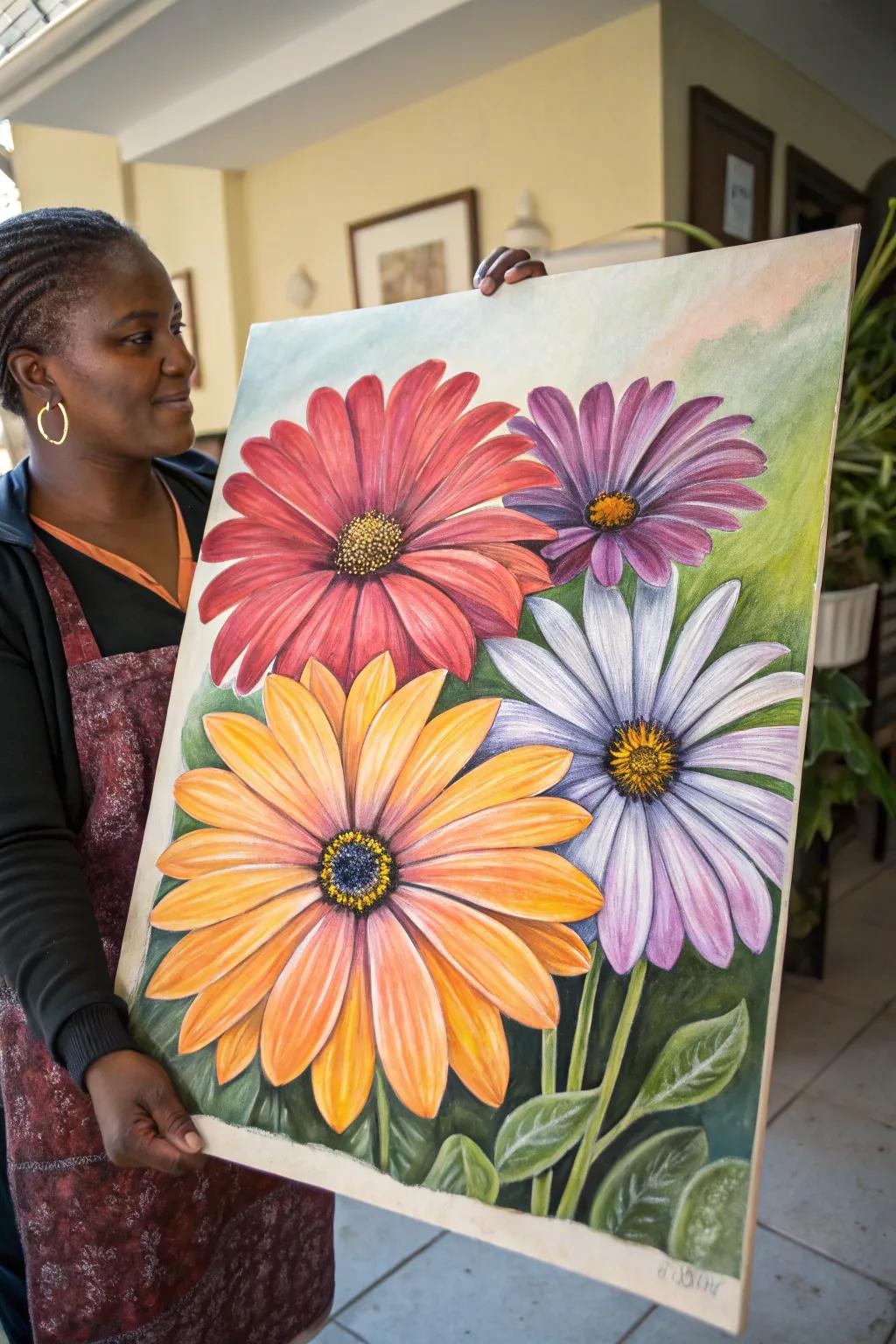 Striking African daisies drawing focus and appreciation.