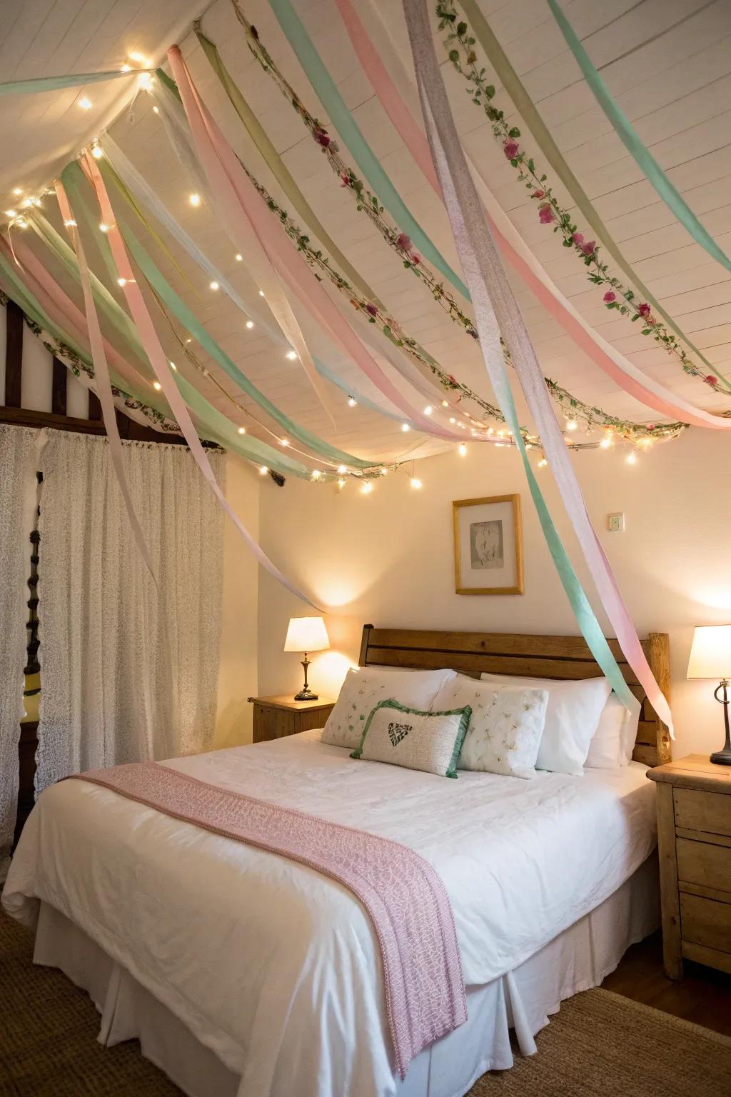 Ribbon garlands append a hint of fantasy to any area.