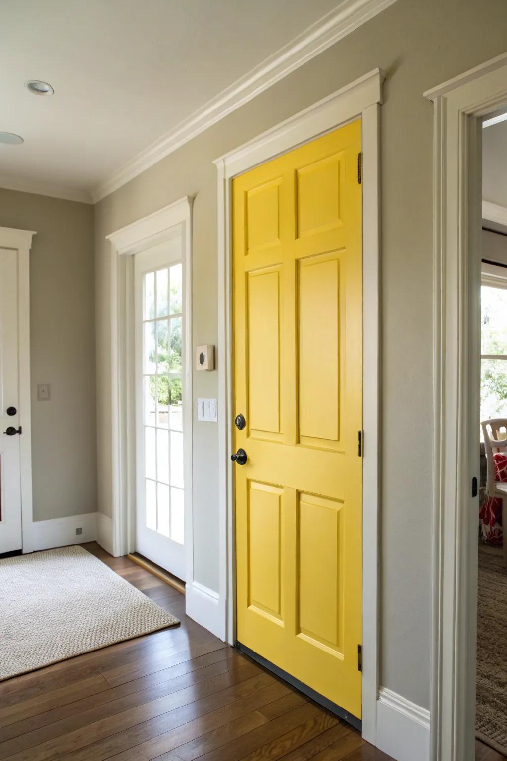Radiant gold doors contribute a vibrant burst of radiance.