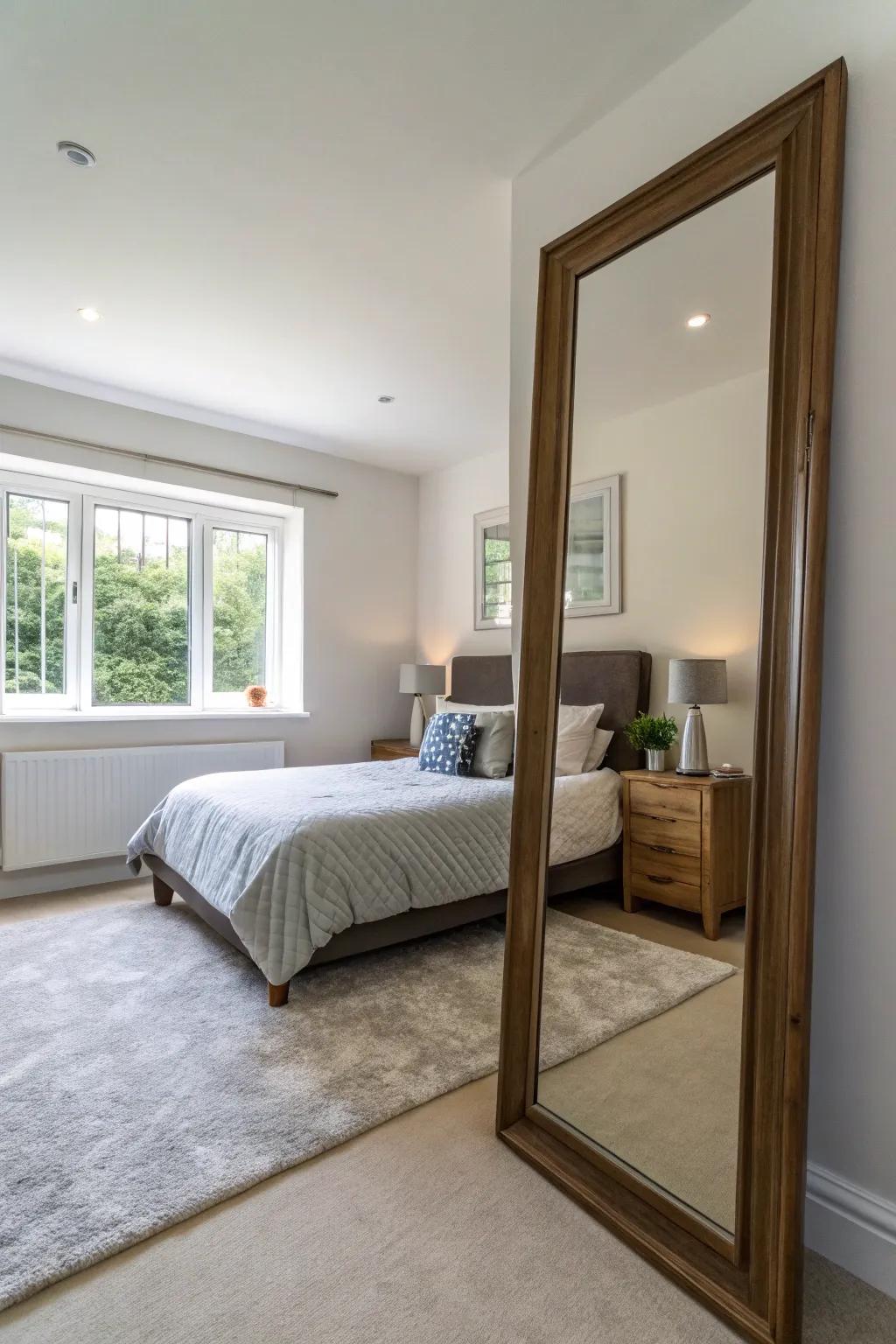 Mirrors give depth and brightness to small areas.